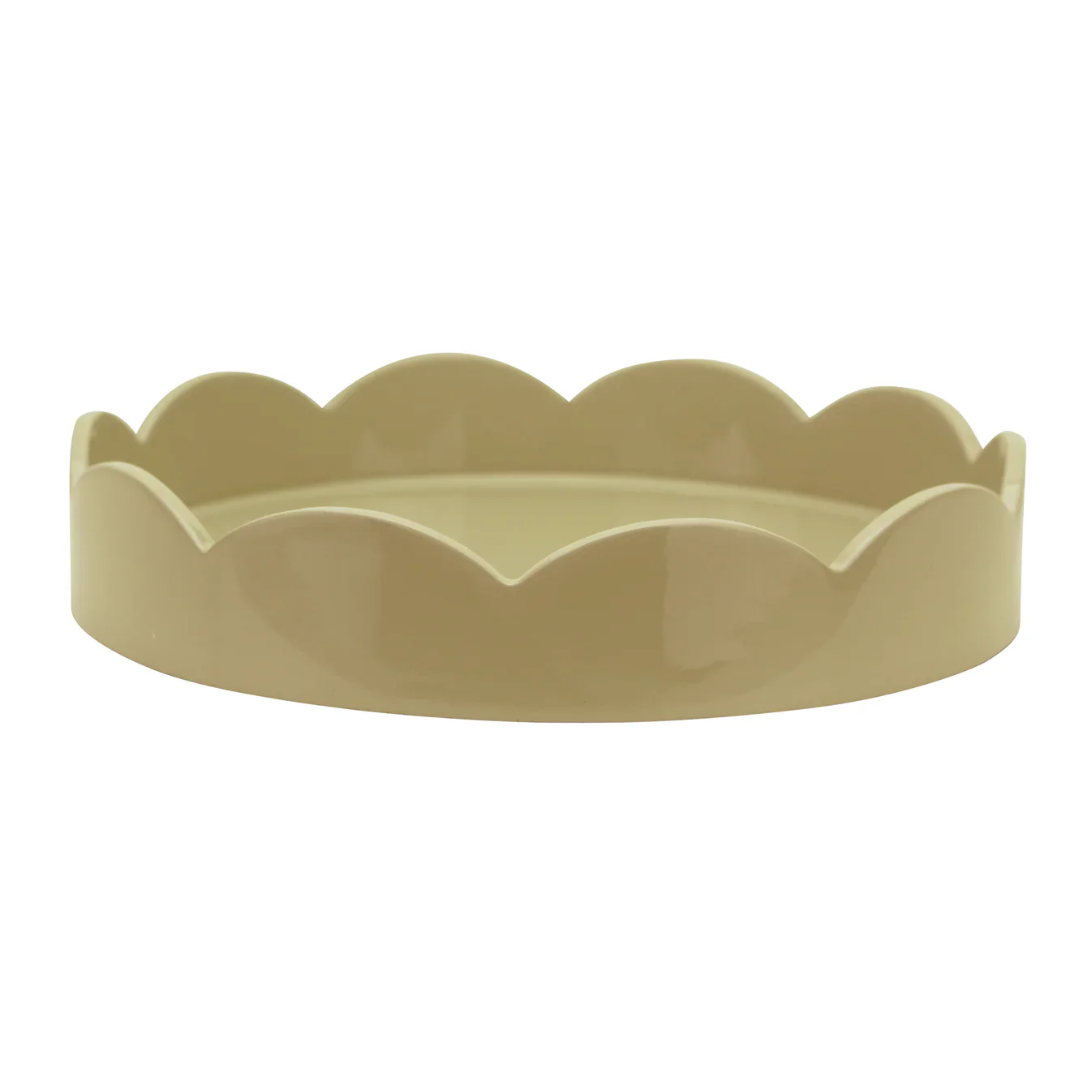 Addison Ross 8.5*8.5 Cappucino Round Scallop Lacquered Tray