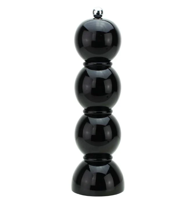 Addison Ross Bobbin Salt or Pepper Mill Grinder, Black Lacquer
