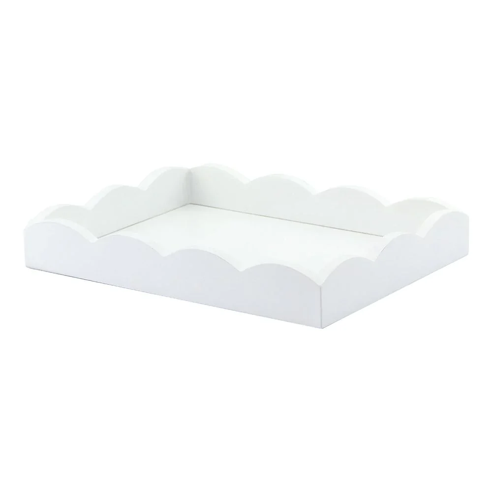 Addison Ross Small 11*8 White Scallop Lacquered Tray