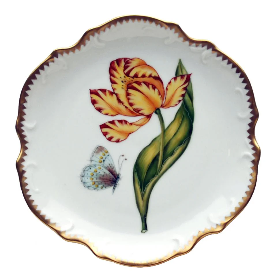 Anna Weatherley Old Master Tulip Yellow/Gold Bread & Butter Plate