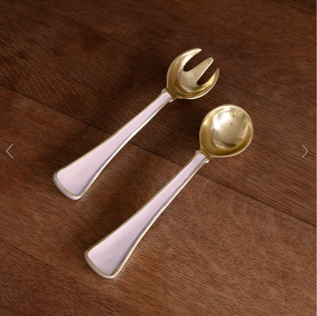 Beatriz Ball Encanto Soho Camellia & White Salad Servers