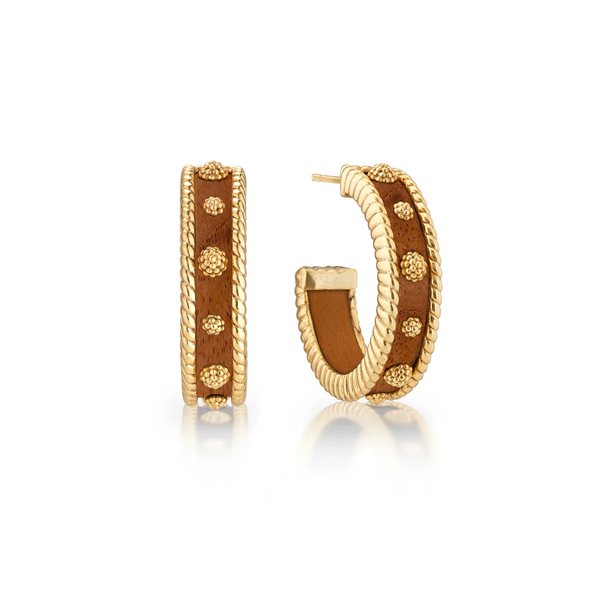 Capucine De Wulf Berry Teak Medium Hoop Earring