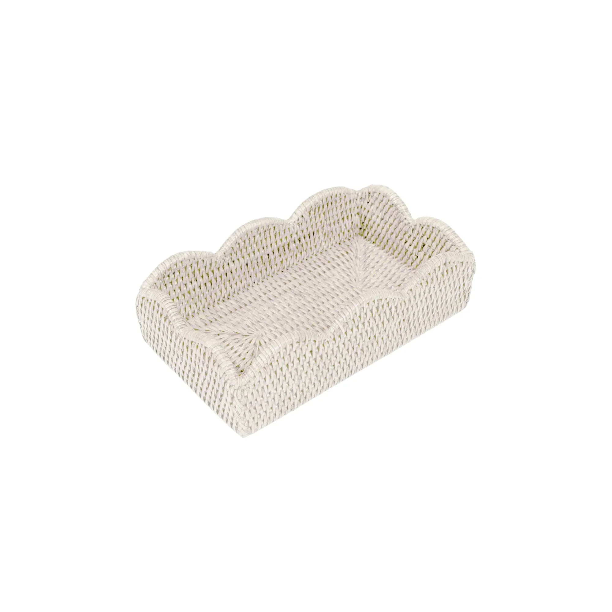 Caspari Rattan Cream Guest Towel Holder