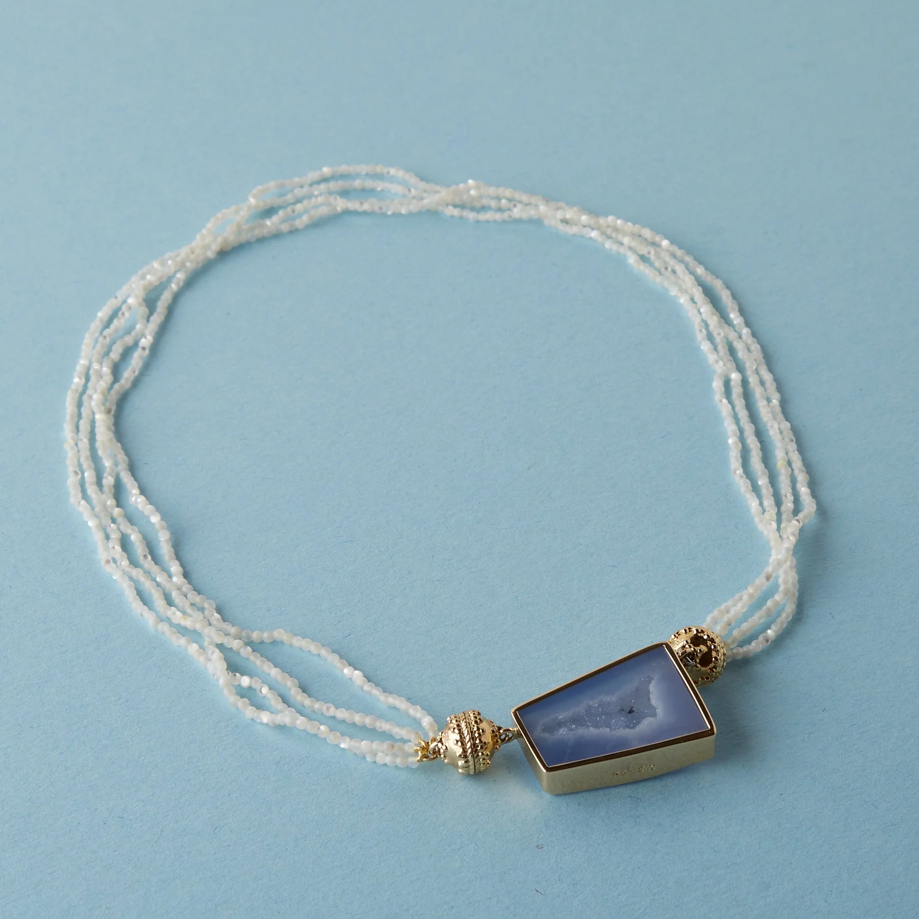 Clara Williams White Mother of Pearl Multi-Strand Michel Mini Necklace - Image 2