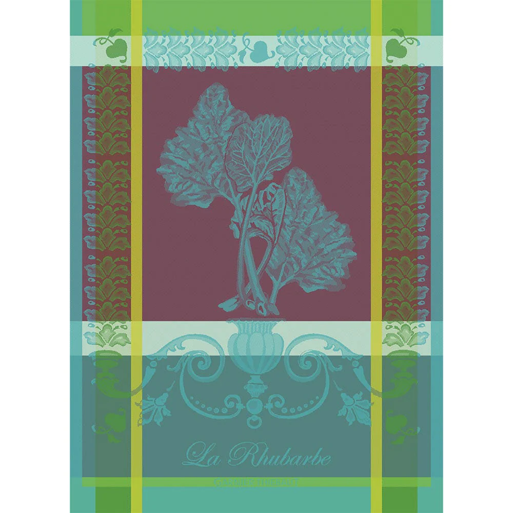 Garnier Thiebaut La Rhubarbe Turquoise Kitchen Towel