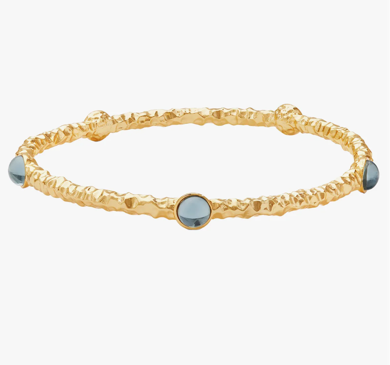 Halcyon Days Aquamarine Ribbed Cabochon Bangle