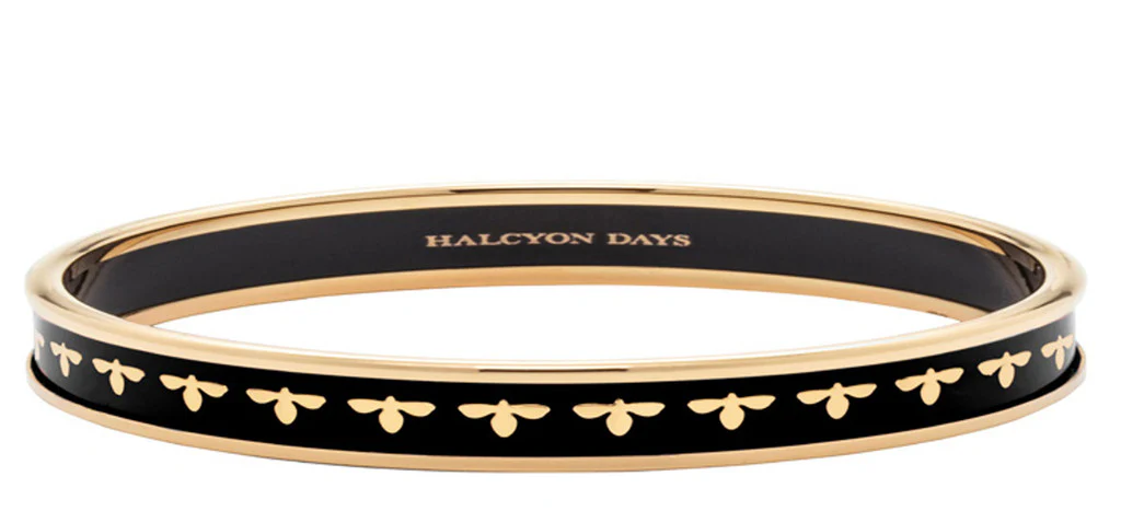 Halcyon Days Bee Black & Gold 6mm Medium Bangle
