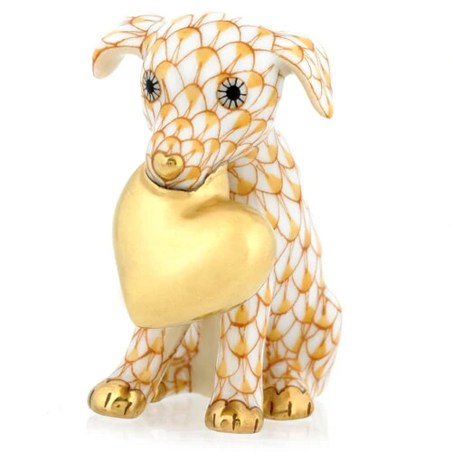 Herend Puppy Love Butterscotch Figurine