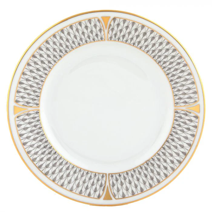 Herend Art Deco Bread And Butter Plate, Gray