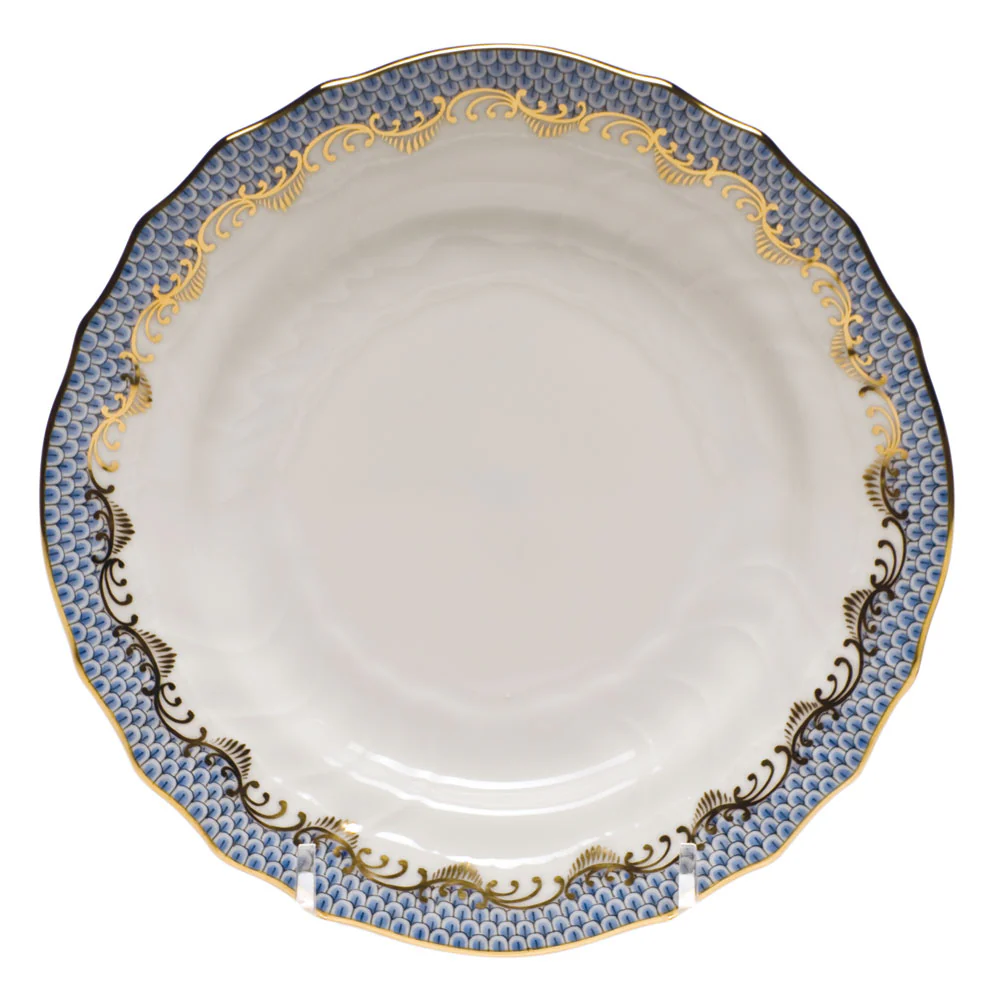 Herend Fish Scale Light Blue Bread & Butter Plate