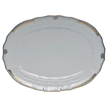 Herend Princess Victoria Light Blue 15" Oval Platter