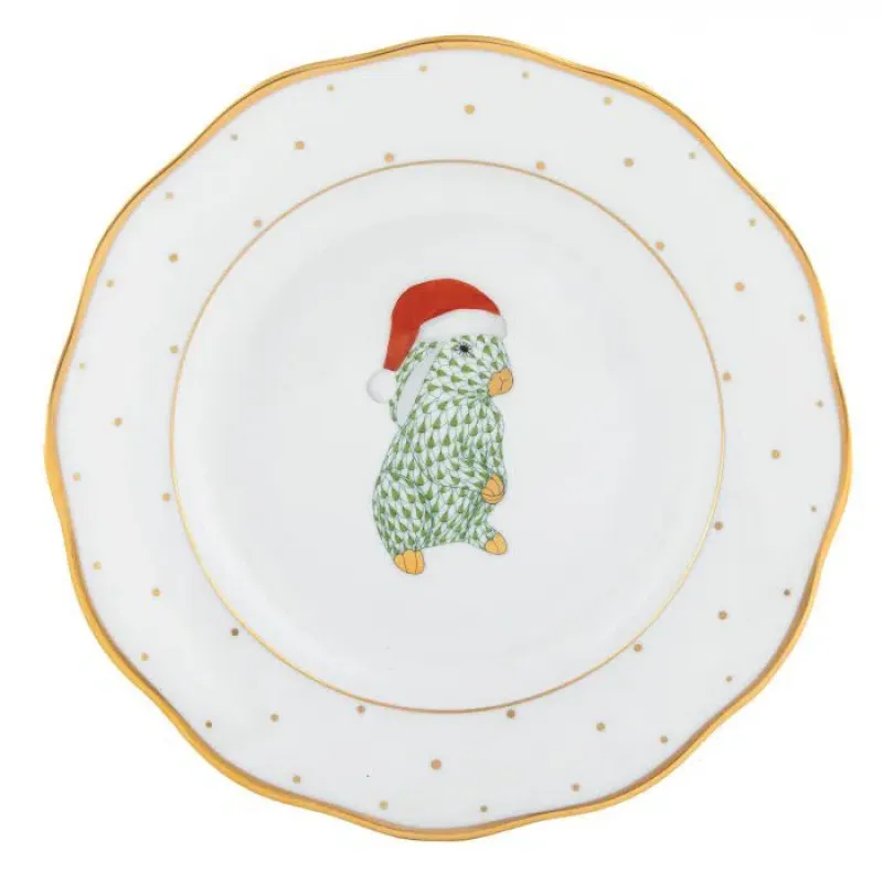 Herend Santa Bunny Dessert Plate