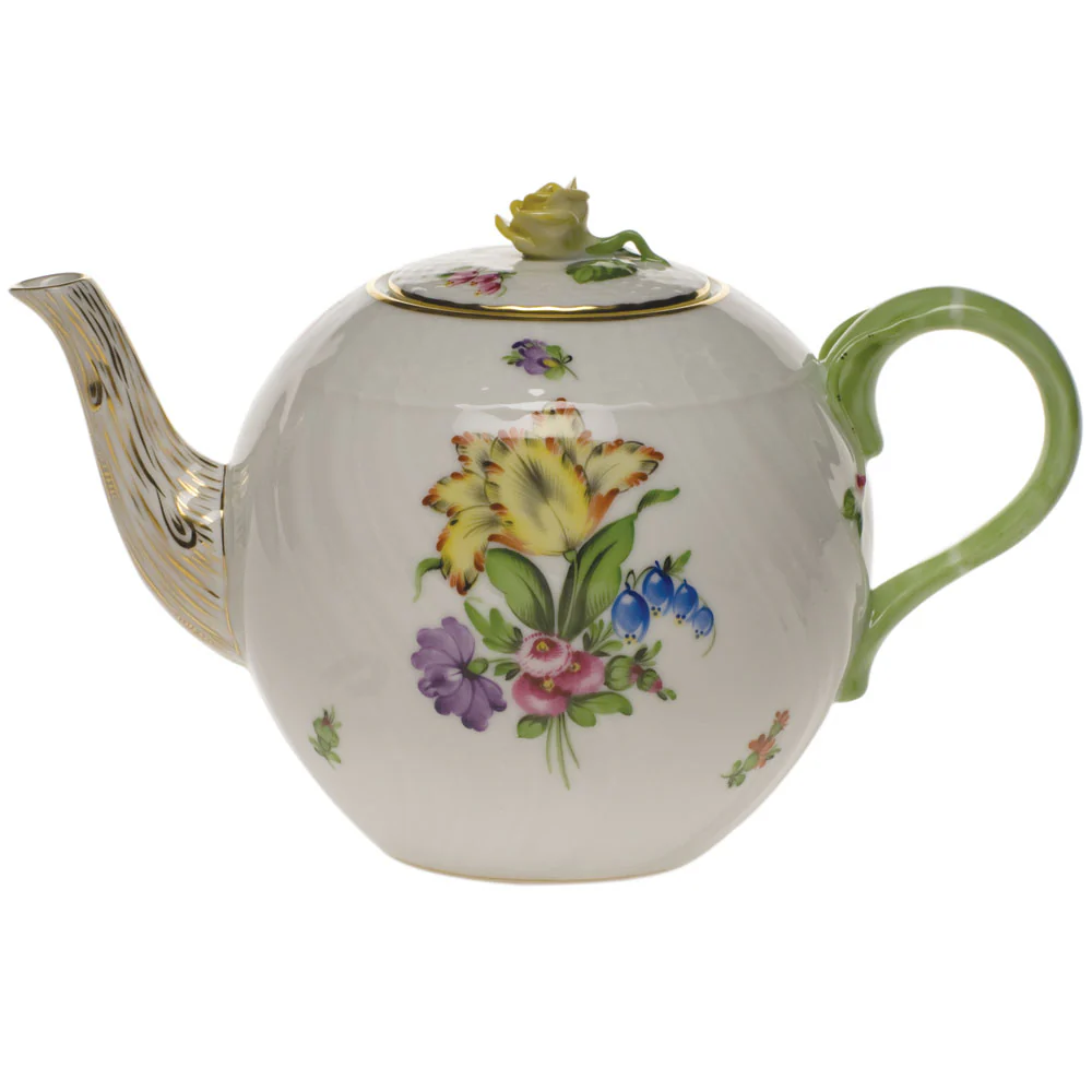 Herend Printemps Tea Pot With Rose