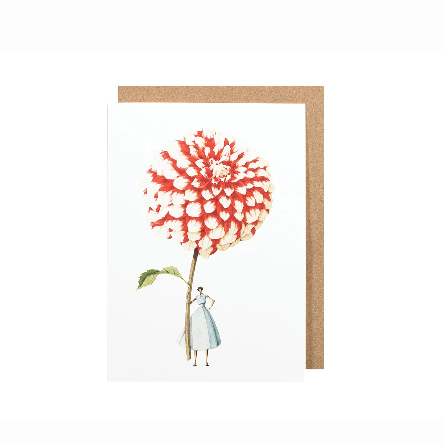 Hester & Cook Red and White Dahlia Greeting Card