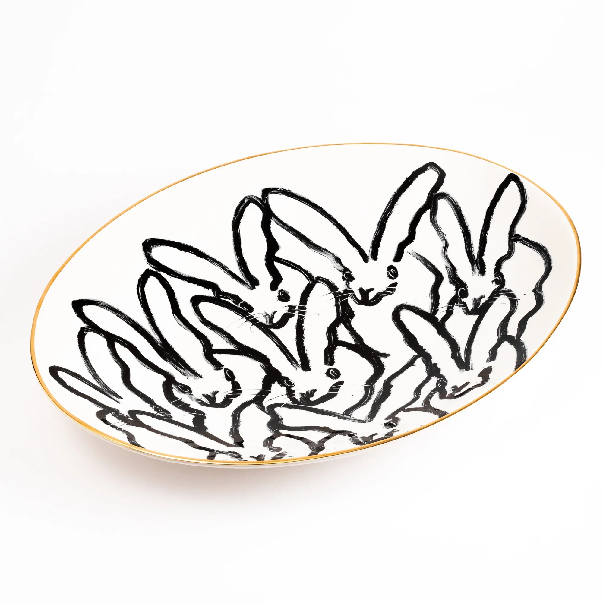 Hunt Slonem Rabbit Run Serving Platter