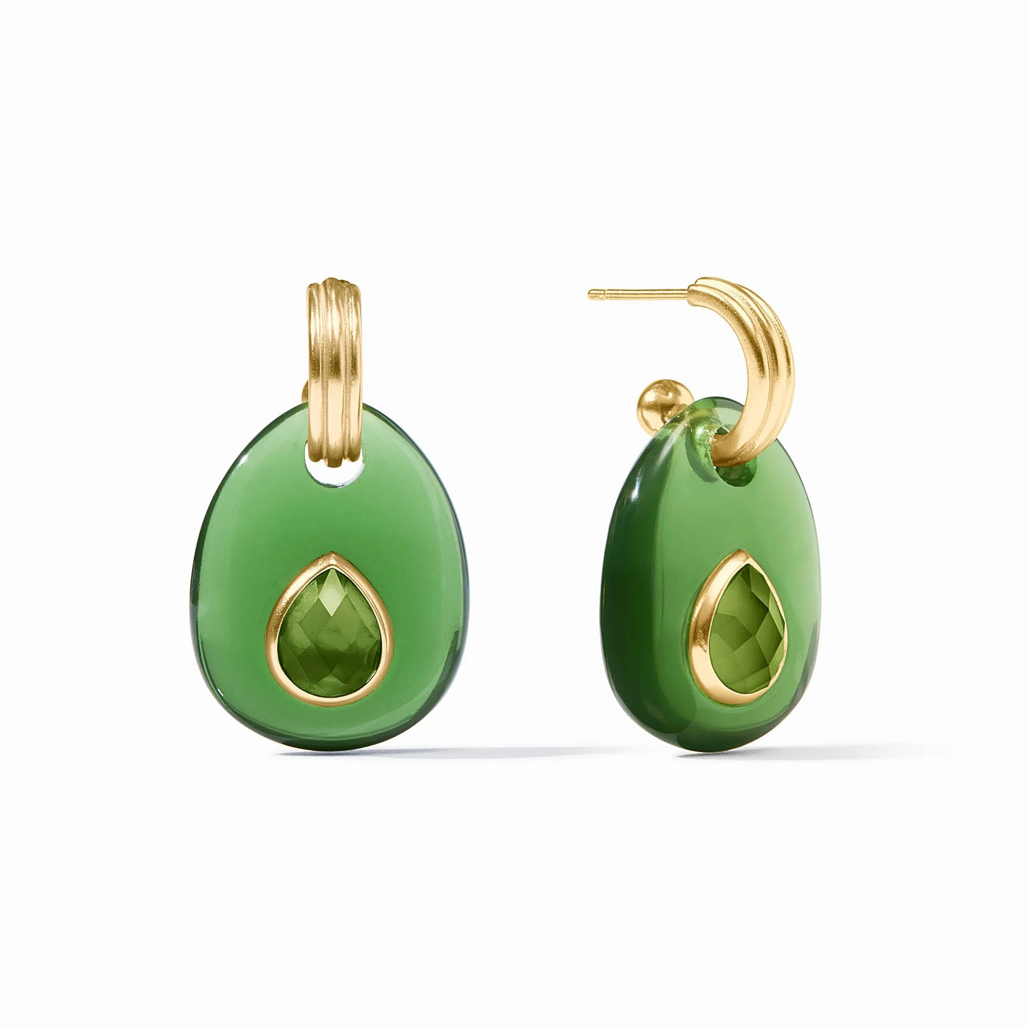 Julie Vos Carnaby Hoop & Charm Palmetto Green Earring