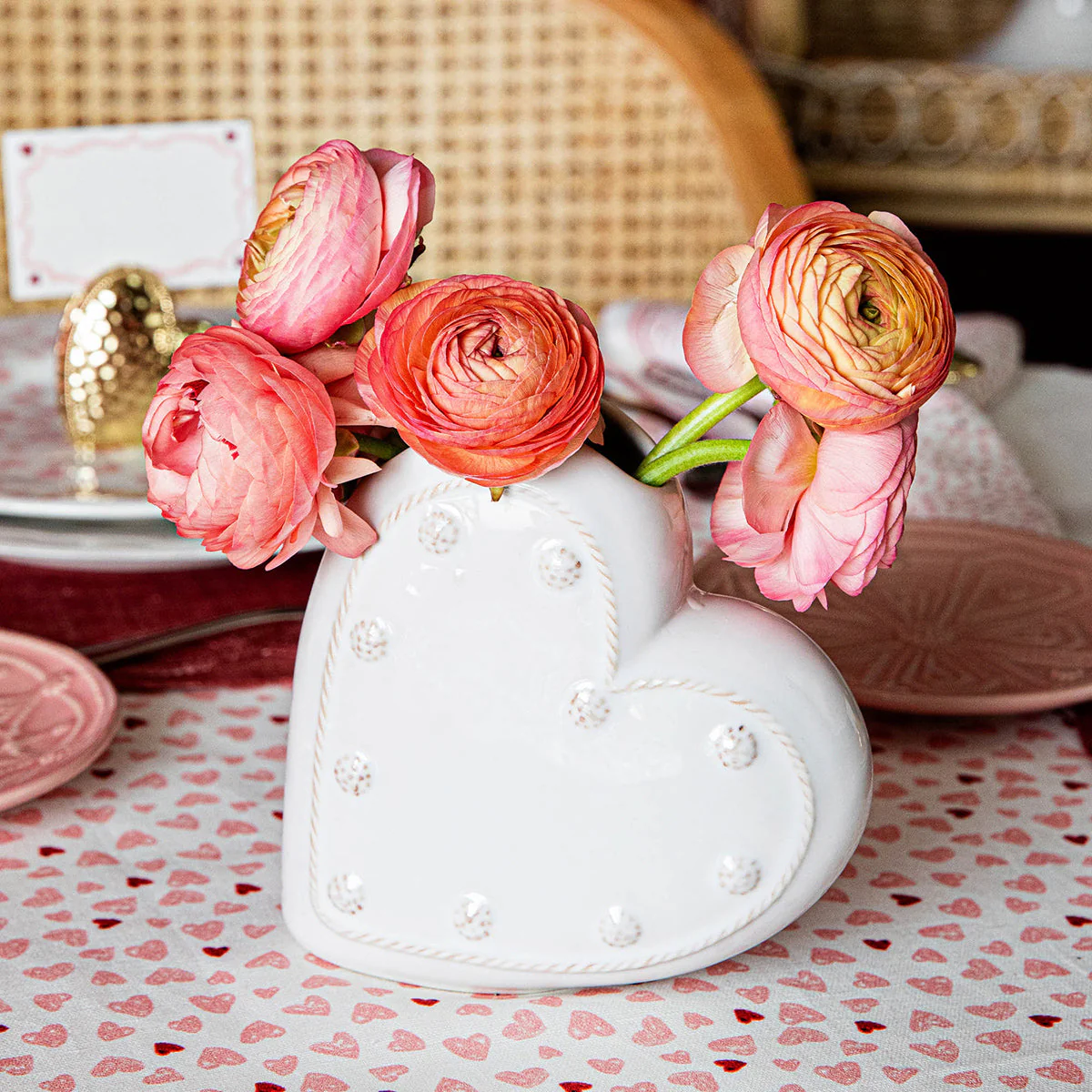 Juliska Berry & Thread 6" Heart Vase - Whitewash - Image 4