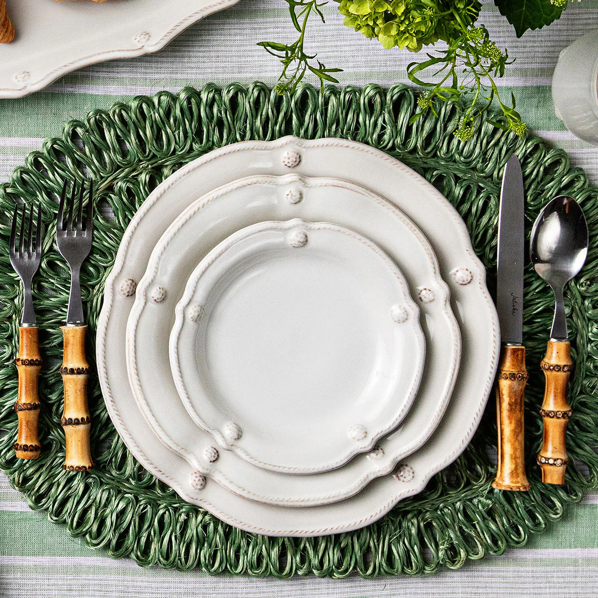 Juliska Berry & Thread Flared Dinner Plate - Whitewash - Image 5