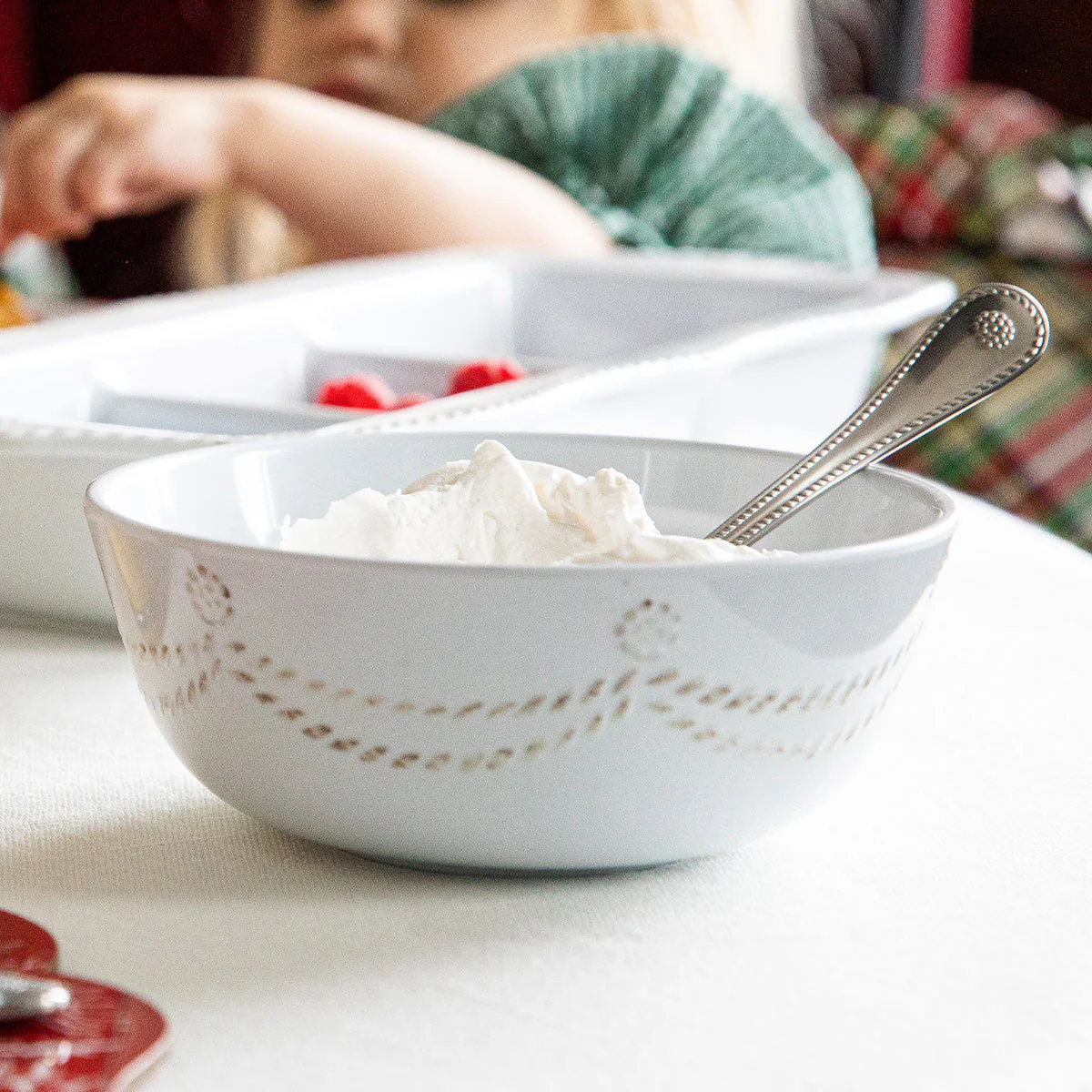 Juliska Berry & Thread Melamine Cereal/Ice Cream Bowl - Whitewash - Image 3
