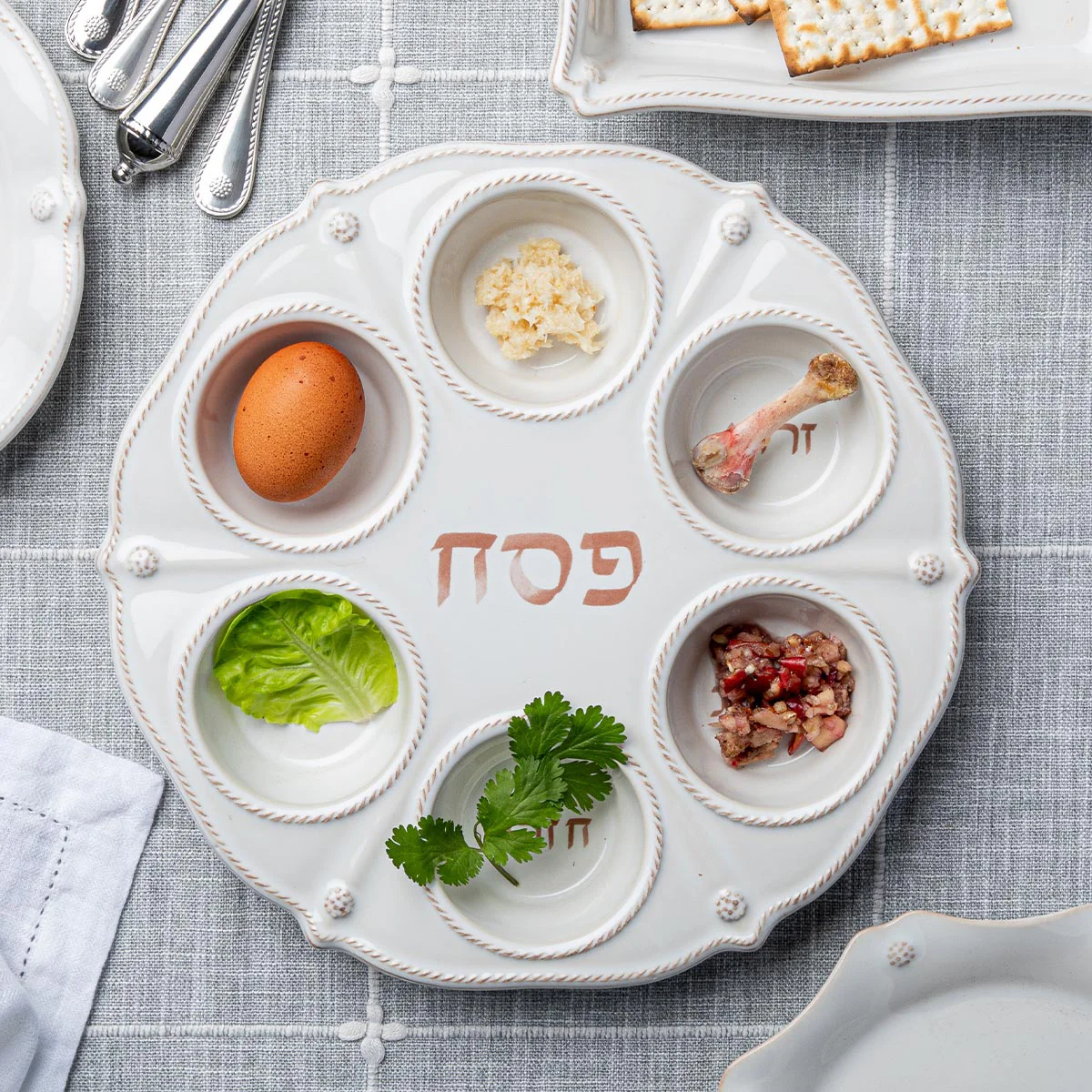 Juliska Berry & Thread Seder Plate - Whitewash - Image 3