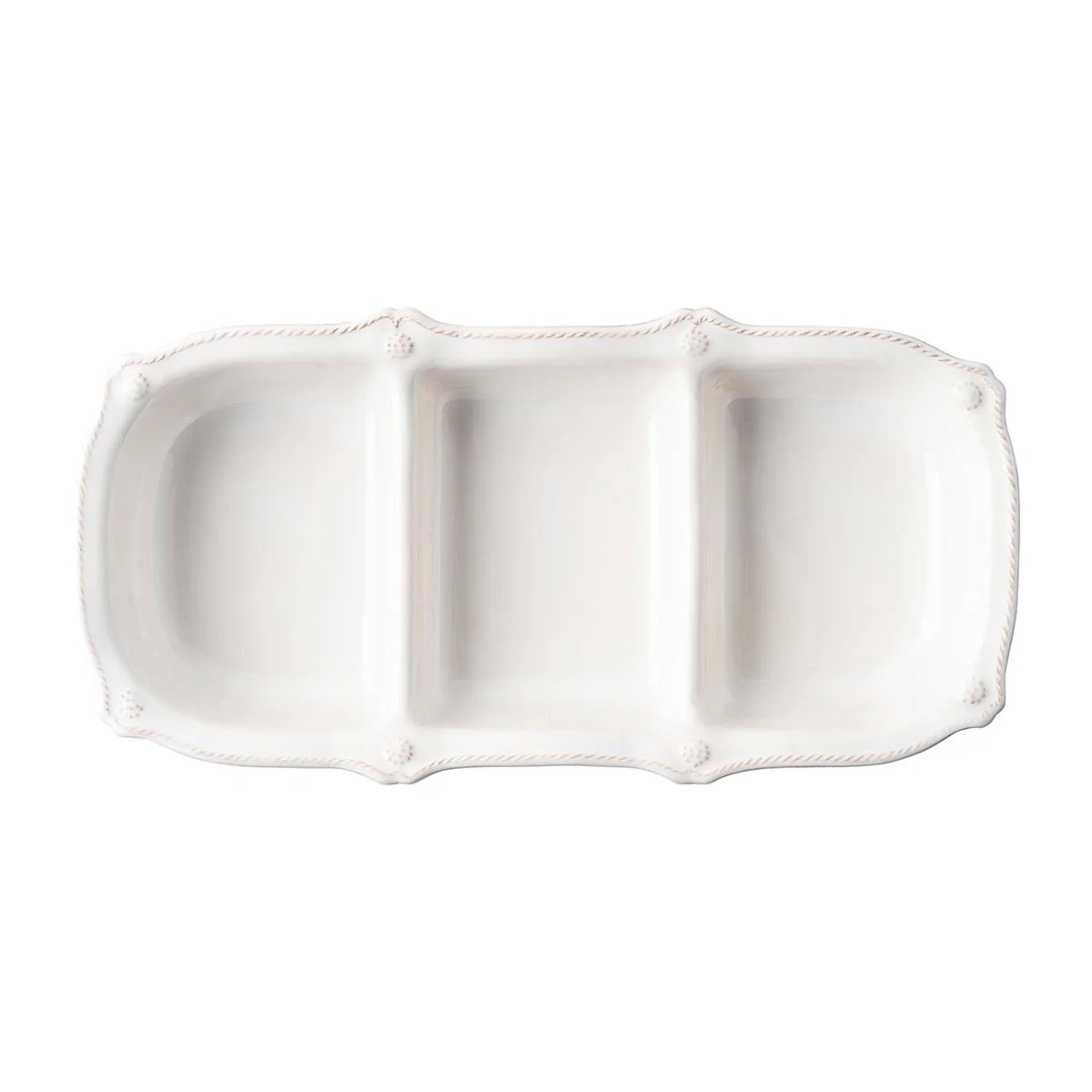 Juliska Berry & Thread 14" Triple Section Server - Whitewash - Image 3