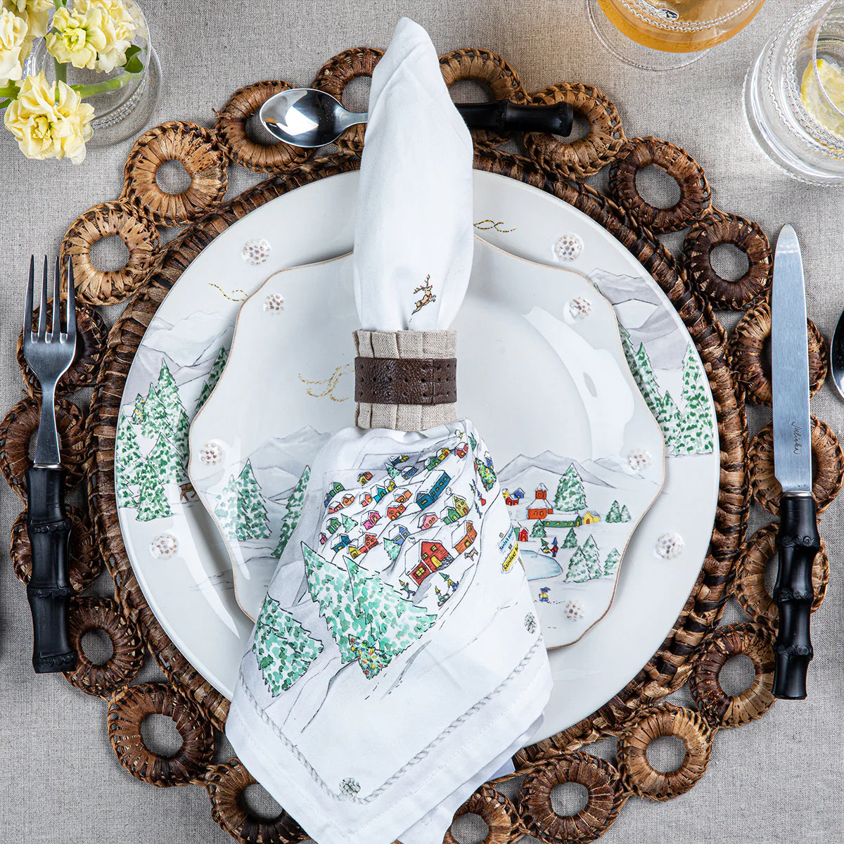 Juliska Bamboo 5pc Place Setting - Black - Image 6
