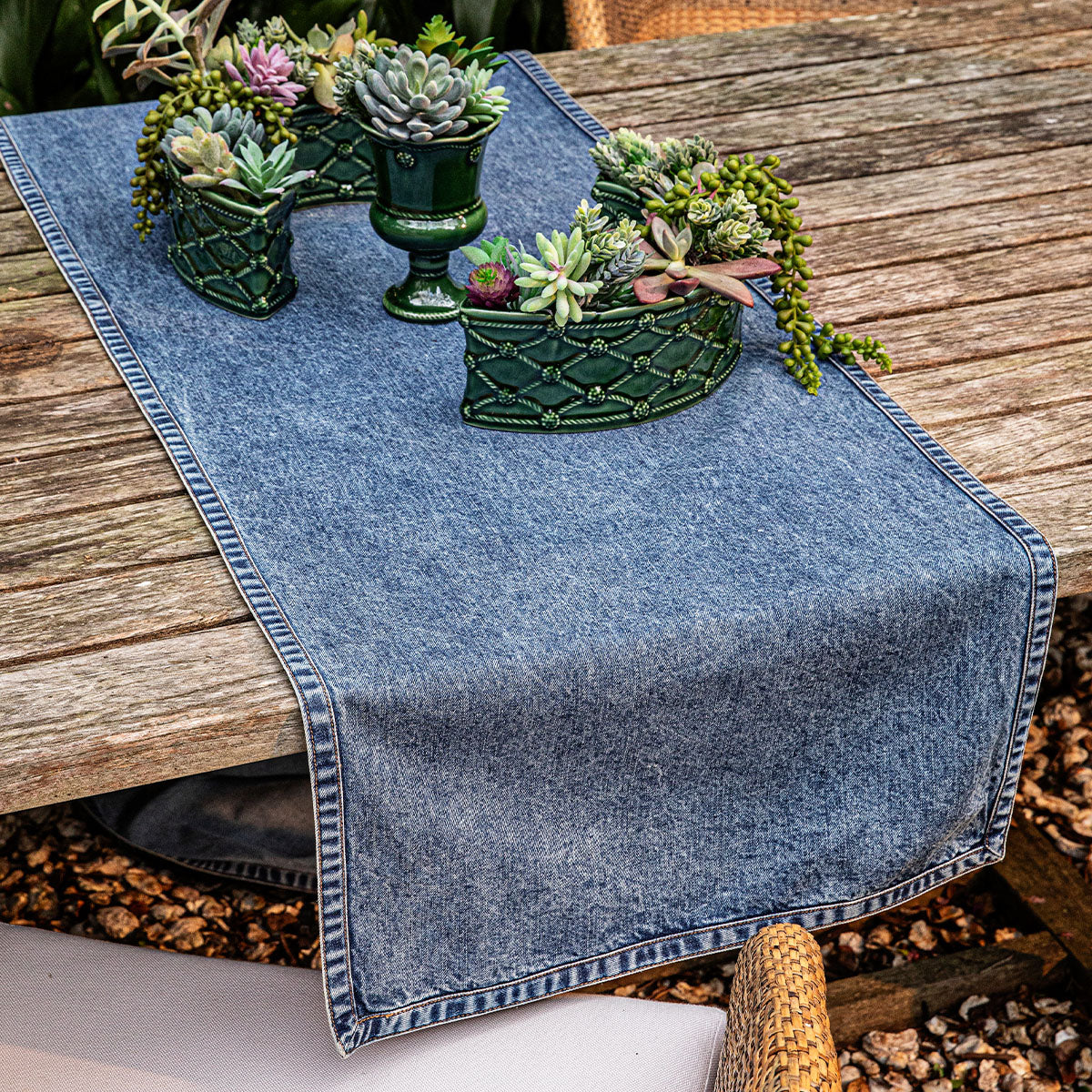 Juliska Blue Denim 18" x 90" Table Runner - Image 3