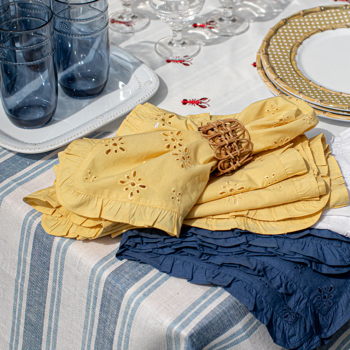 Juliska Eyelet Napkin - Sunflower - Image 3