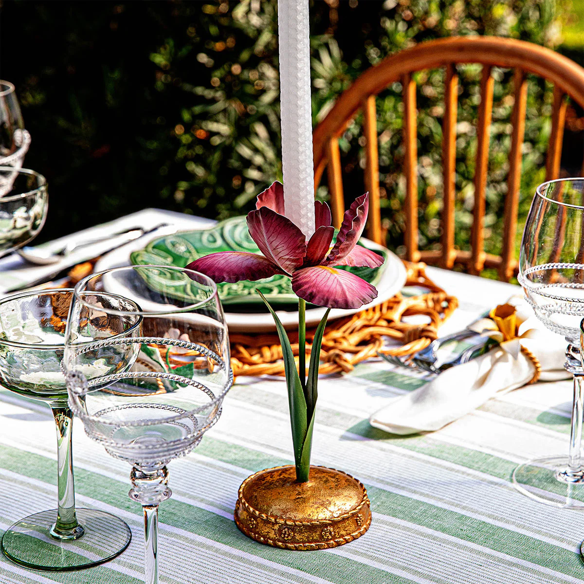Juliska Meadow Walk Iris 9" Candlestick - Pink - Image 3