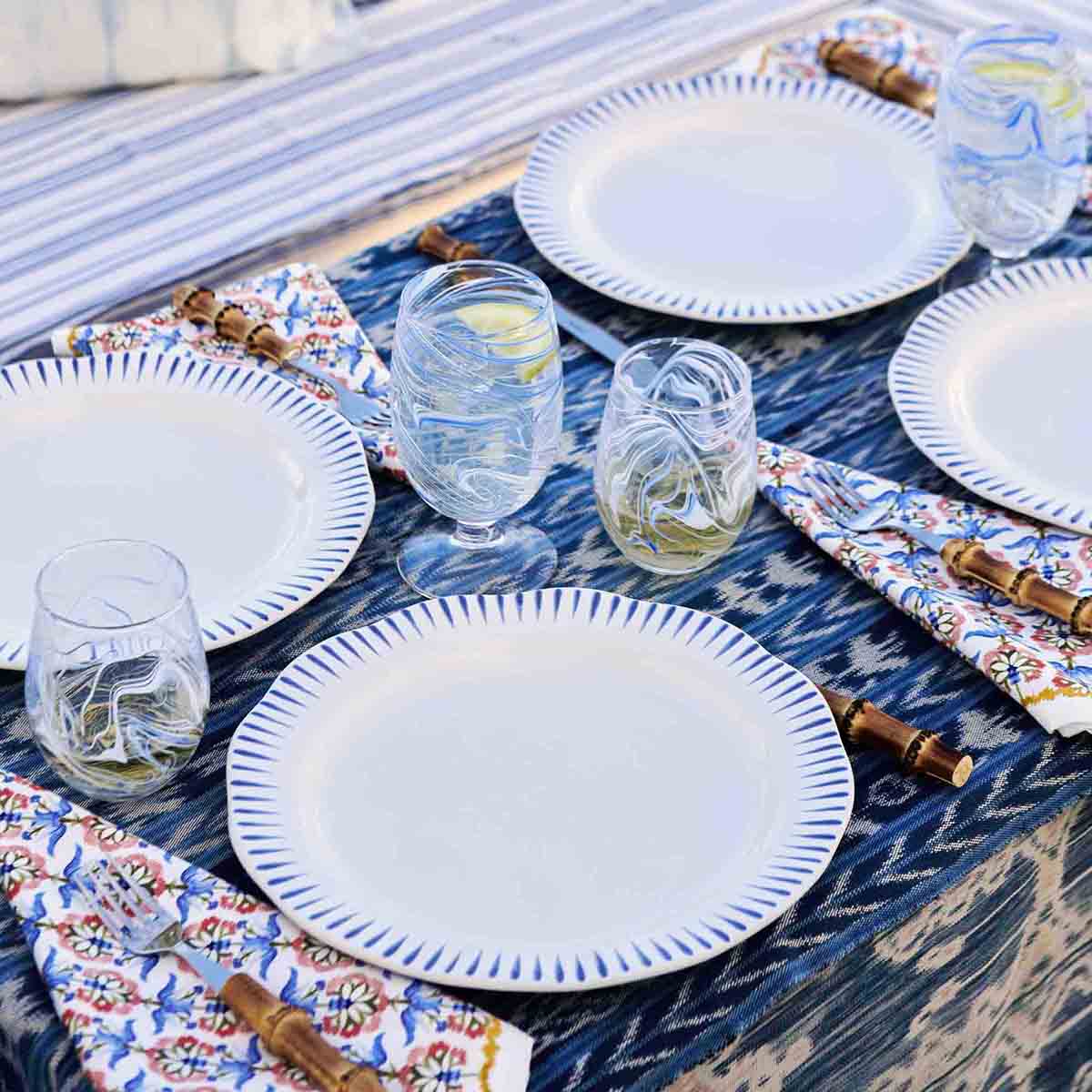 Juliska Sitio Stripe Dinner Plate - Delft Blue - Image 3