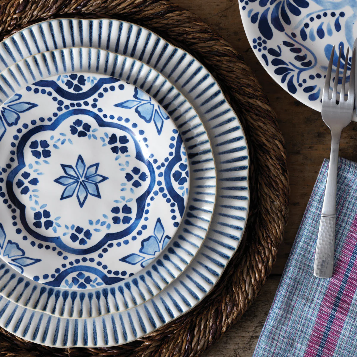 Juliska Sitio Stripe Dinner Plate - Indigo - Image 6