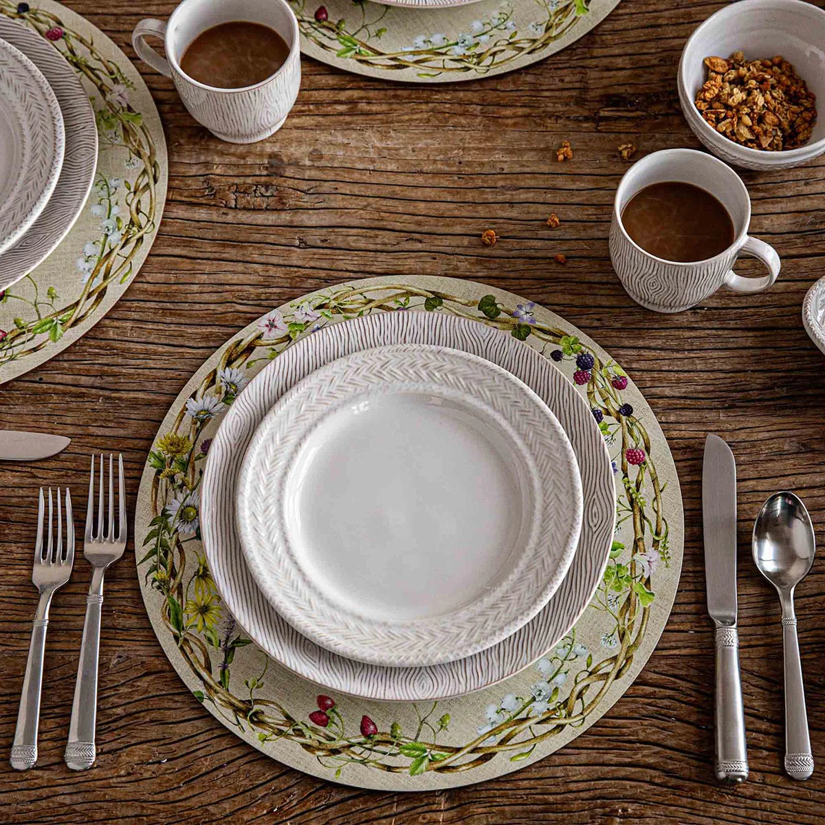 Juliska Blenheim Oak Dinner Plate - Whitewash - Image 3