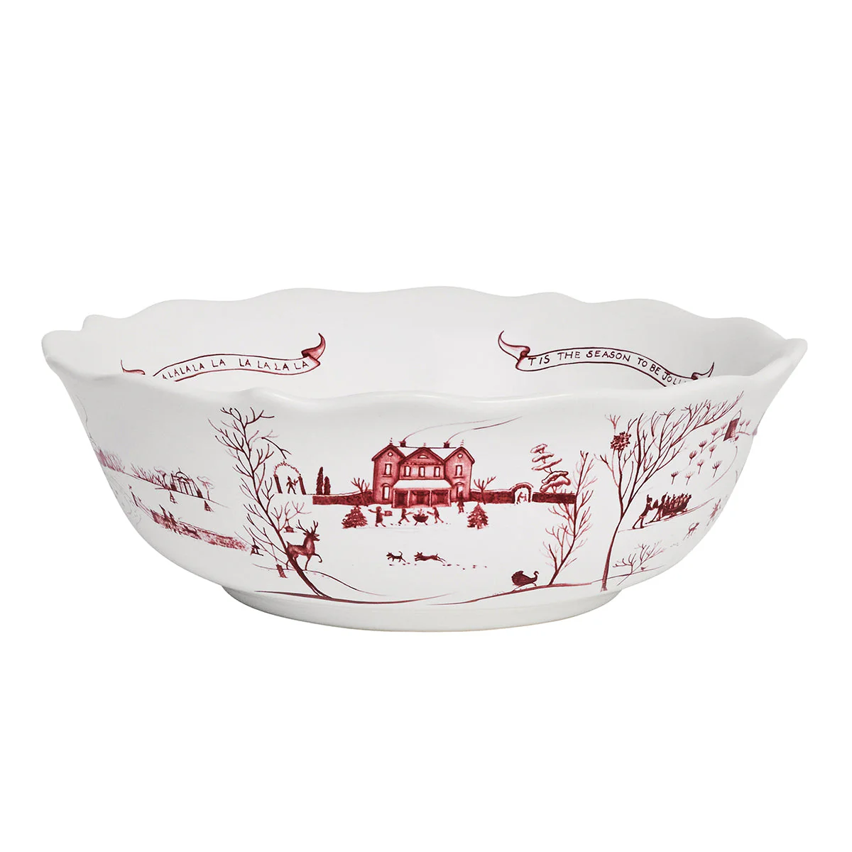 Juliska Country Estate Winter Frolic 11" Serving Bowl - Ruby