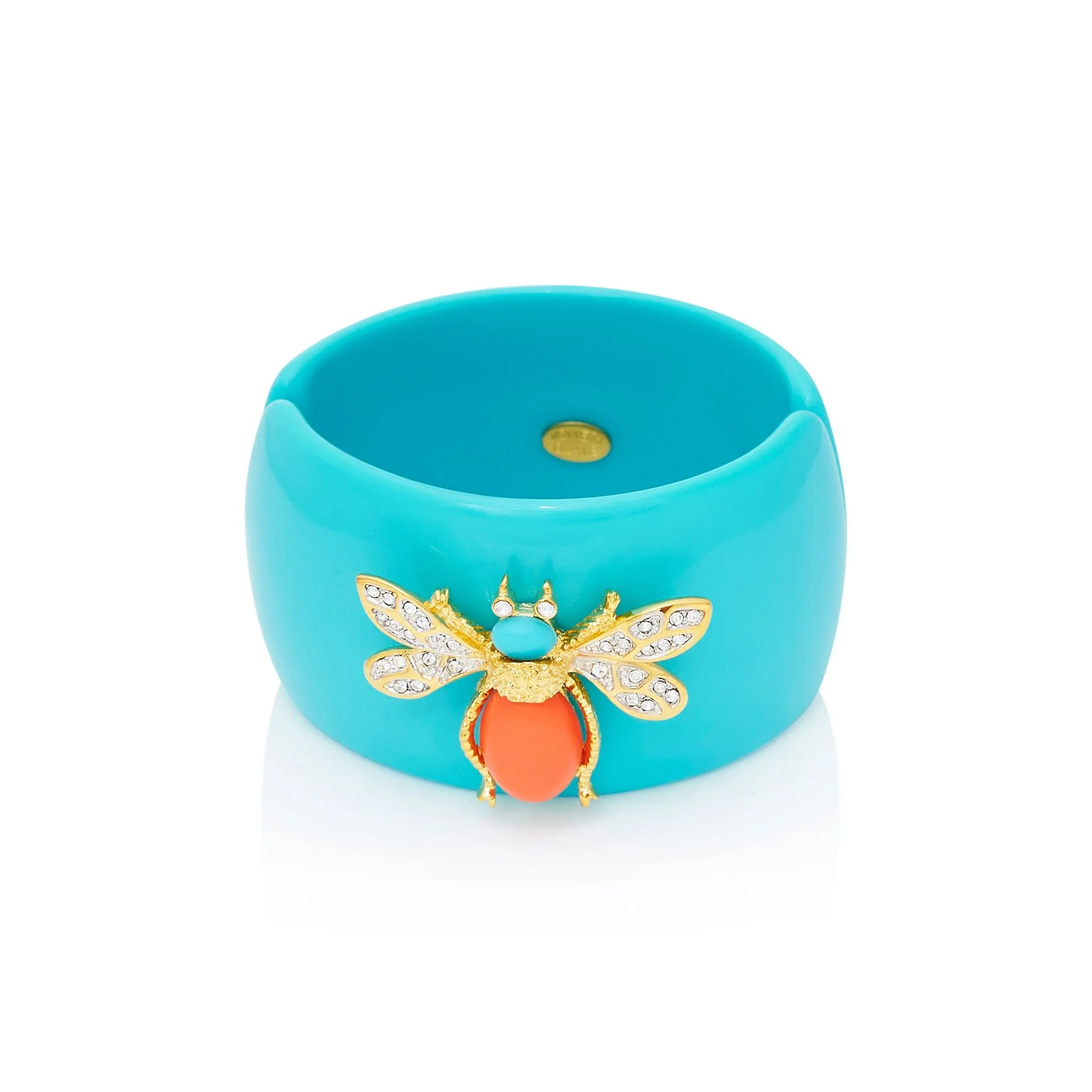 Kenneth Jay Lane Turquoise Resin Cuff with Bee Motif