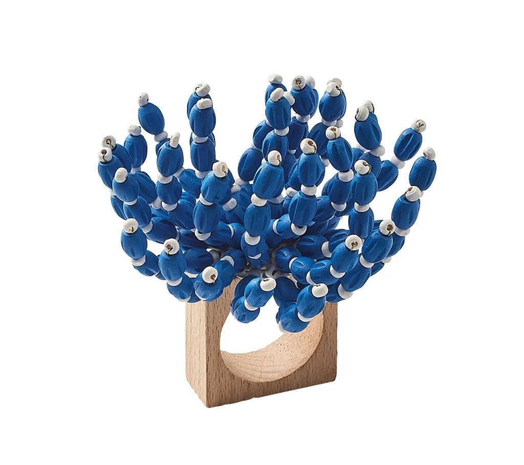 Kim Seybert Blue & White Reed Napkin Ring