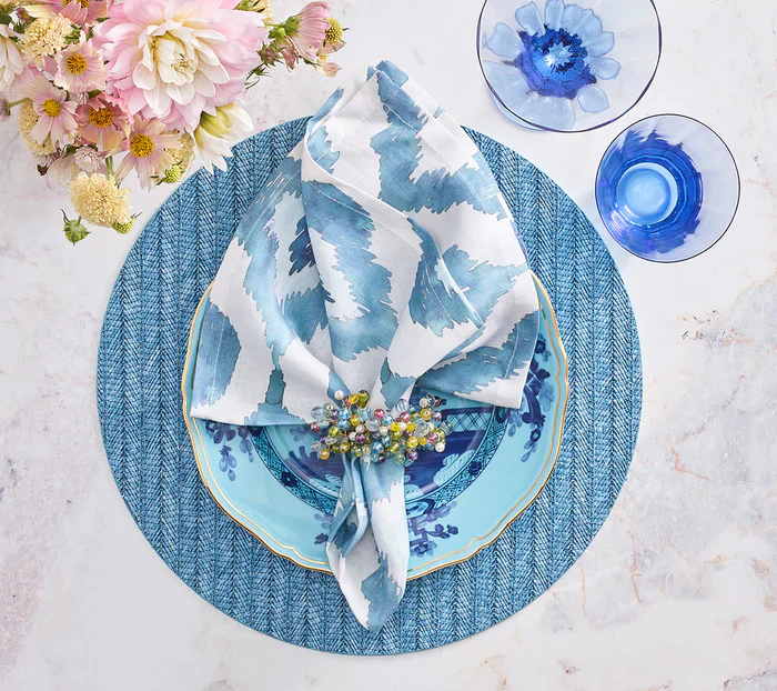 Kim Seybert Indigo Herringbone Placemat - Image 2