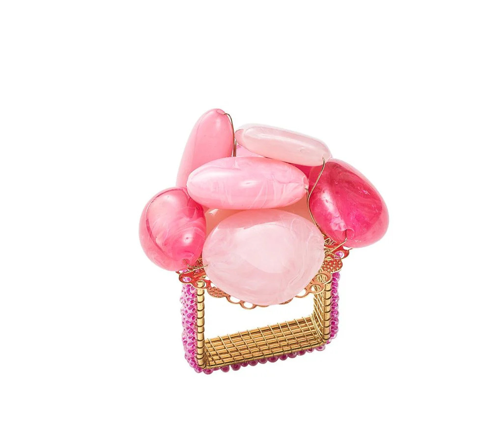 Kim Seybert Sea Stone Pink Napkin Ring - Image 2
