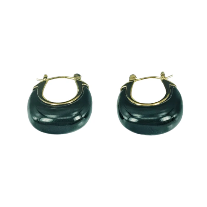 Lucas Jack Black Resin Hoop Earrings