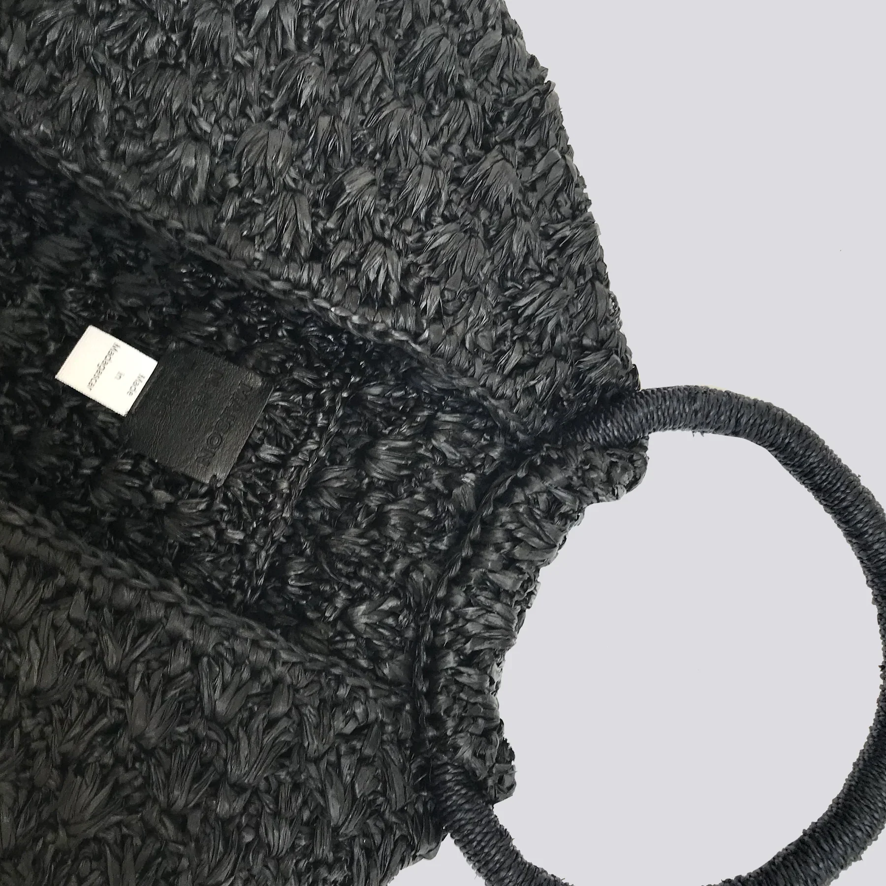 Maison N.H Paris Clementine Raffia Bag, Noir - Image 3
