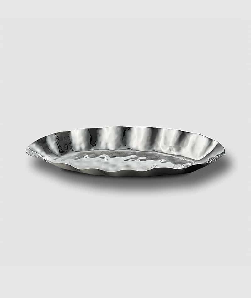 Mary Jurek Blossom Free Form 15" Stainless Oval Tray