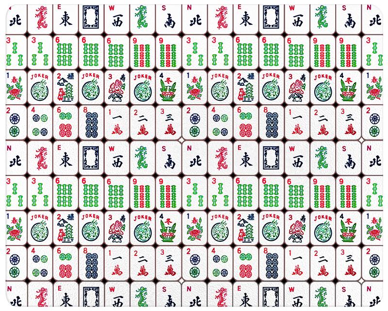 Colorful Mahjong Tiles Glass Cutting Board, 12*15