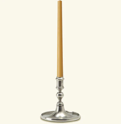 Match Pewter Round Based Candlestick With Rim