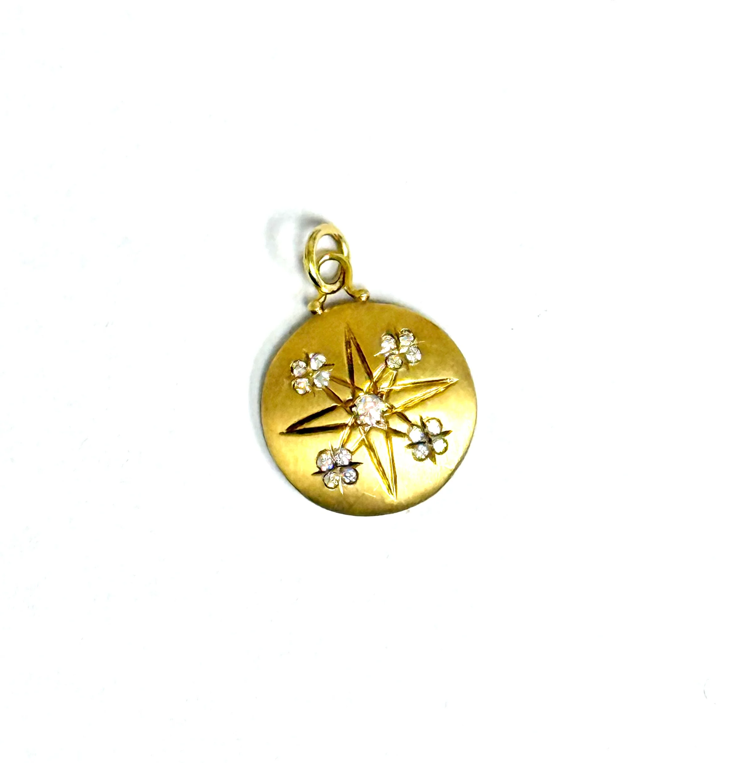 Mazza 14Kt. Gold Disc Diamond Pendant