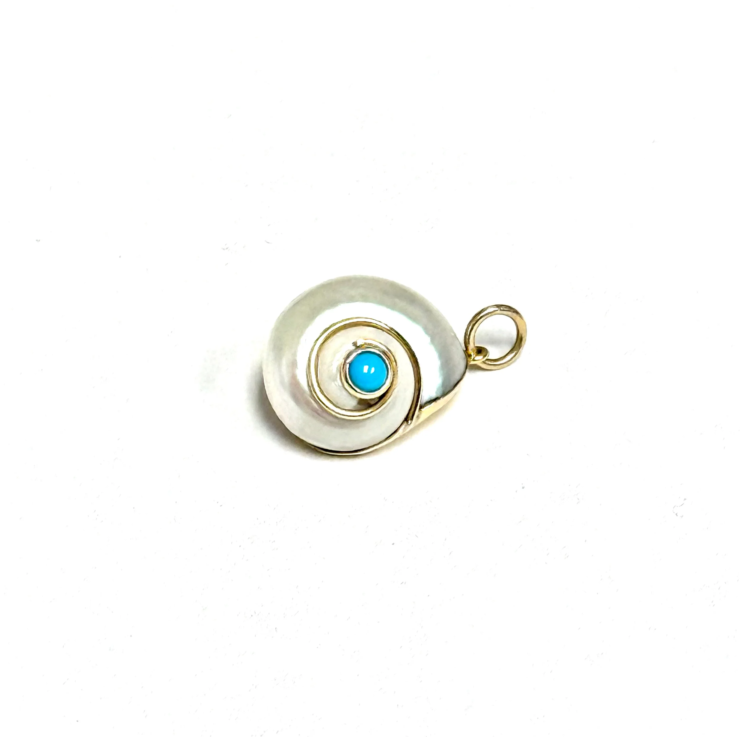 Mazza Shell & Turquoise 14Kt Gold Charm