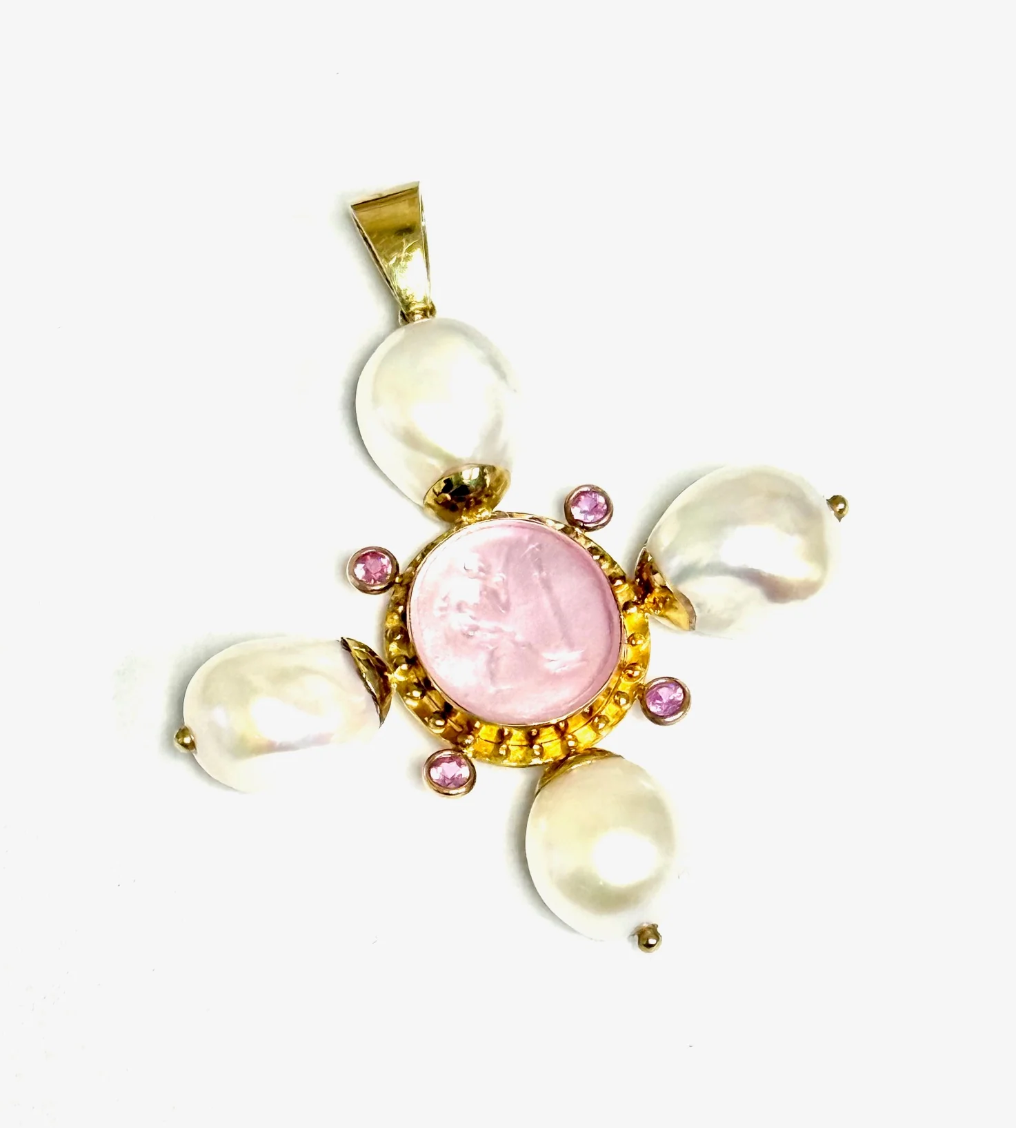 Mazza Venetian Glass  & Pearl Pendant