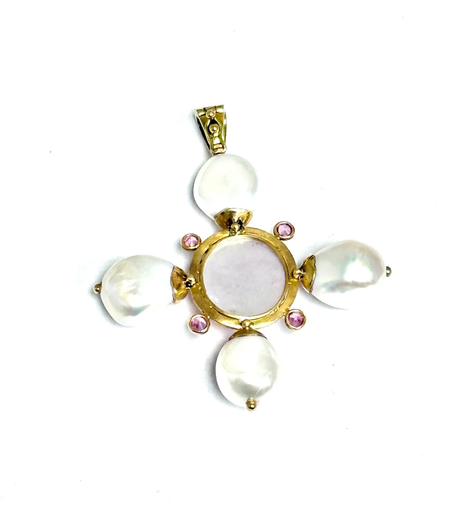 Mazza Venetian Glass  & Pearl Pendant - Image 2