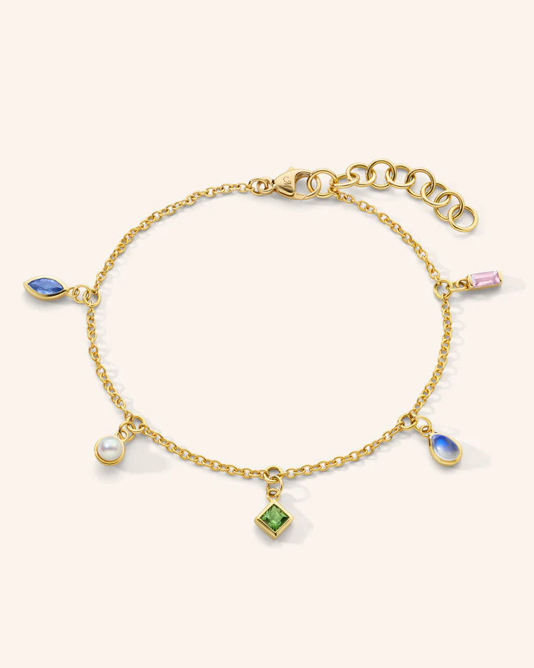 Monica Rich Kosann 18K "Points of Light" 7" Charm Bracelet