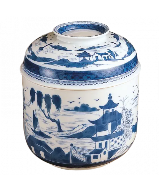 Mottahedeh Blue Canton Temple Jar