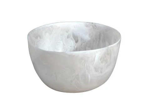 Nashi Home Resin White Swirl Deep Medium Bowl