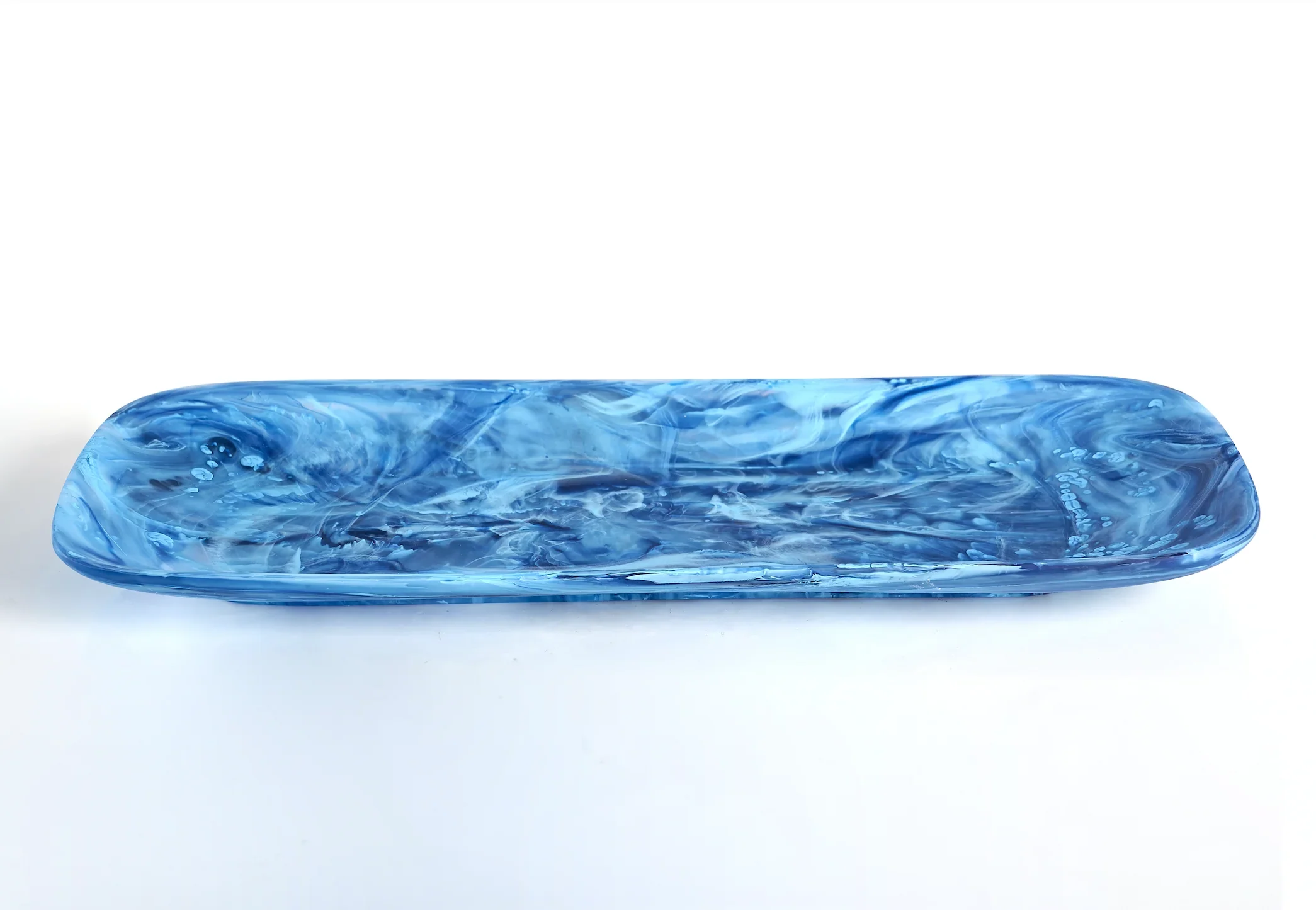 Nashi Home Resin Denim Swirl Classical Rectangle Platter